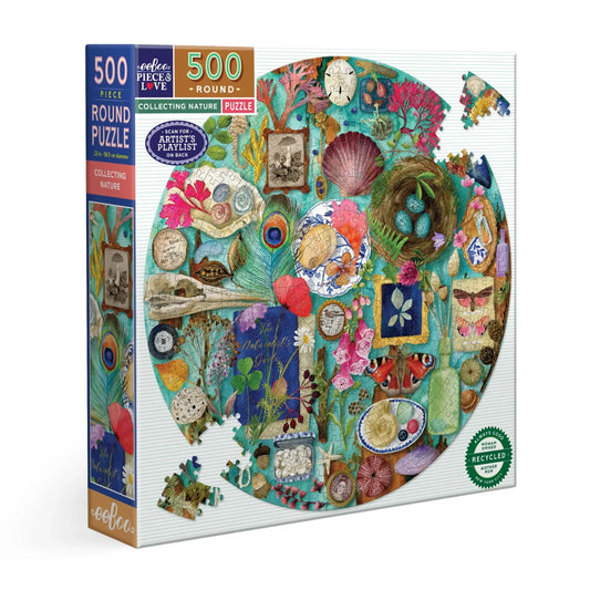 Collecting Nature 500 Piece Round Jigsaw Puzzle eeBoo