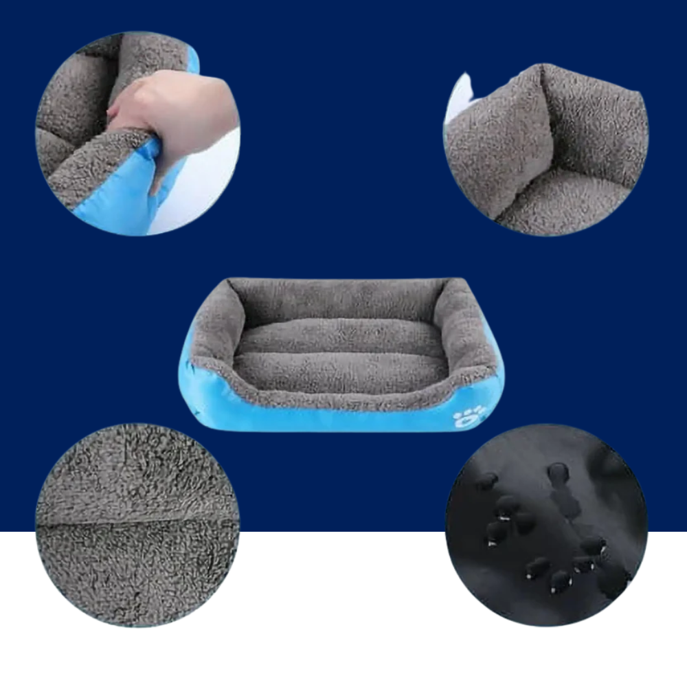 Dog Cat Bed Winter Warm Square Bolster House