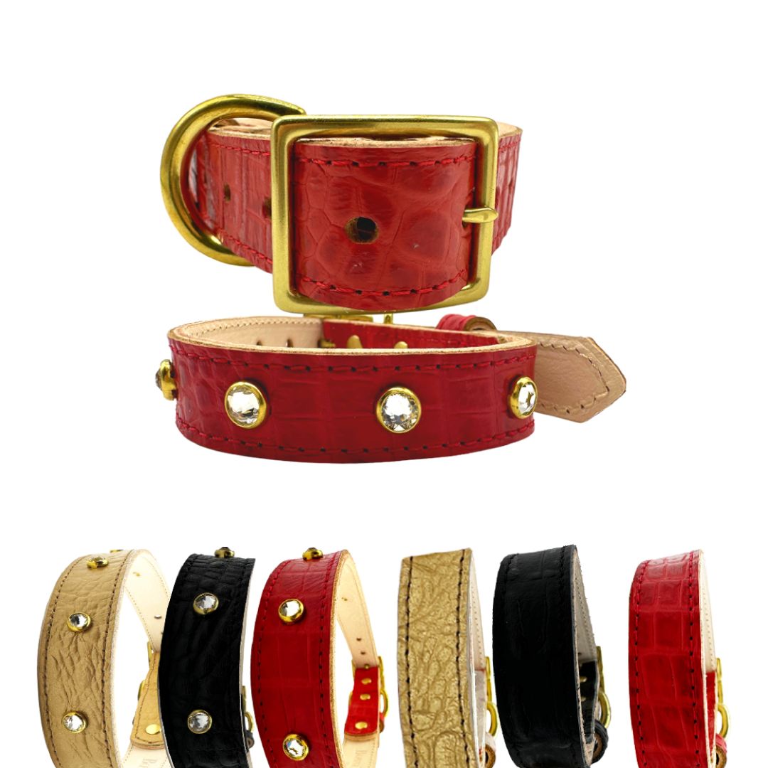 Dog Collar Croc Leather Collar for Daily Use for Comfort - gallery product image for dog collar