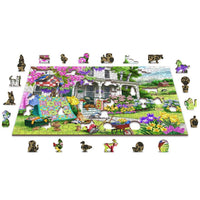 Countryside Garden 505 Piece Wood Jigsaw Puzzle Wooden City