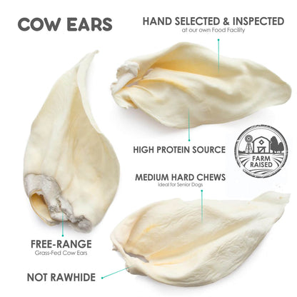 Dog Chews Cow Ears 15 Pack Natural 🦴