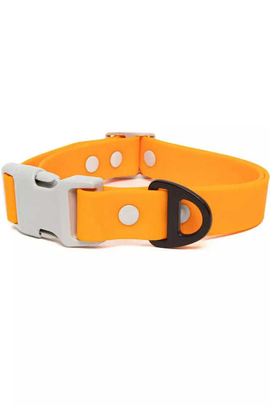 Crimson Glow Waterproof Dog Collar - Dog Collar - Aria the Fox - Bright Orange / Gray - 11 - 13 - CO24CG01