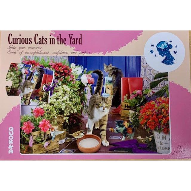 Curious Cats in the Yard 13 Piece Tray Jigsaw Puzzle Quokka