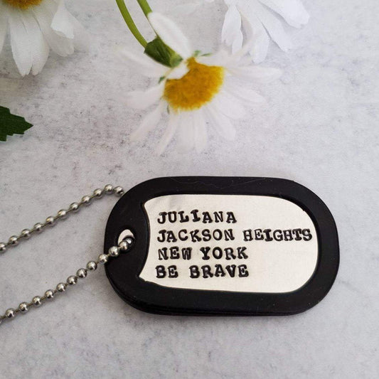 Custom Military Themed Dog Tag for Tweens by Salt and Sparkle