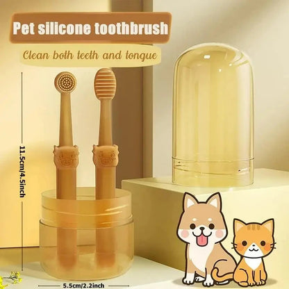 Premium Soft Silicone Pet Toothbrush Kit for Daily Oral He