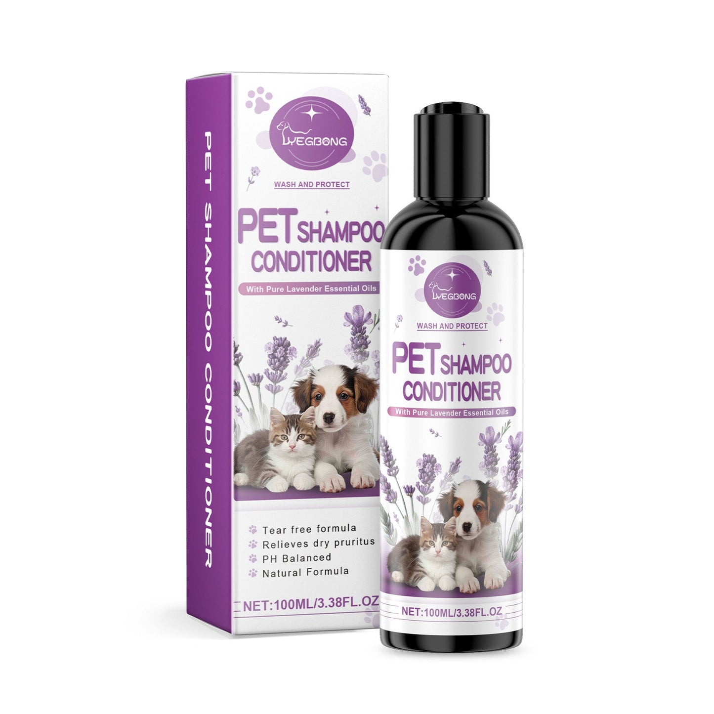 Pet Lavender Shampoo Gently Cleans Pet Cat And Dog Hair Fluffy Smooth And Fragrant