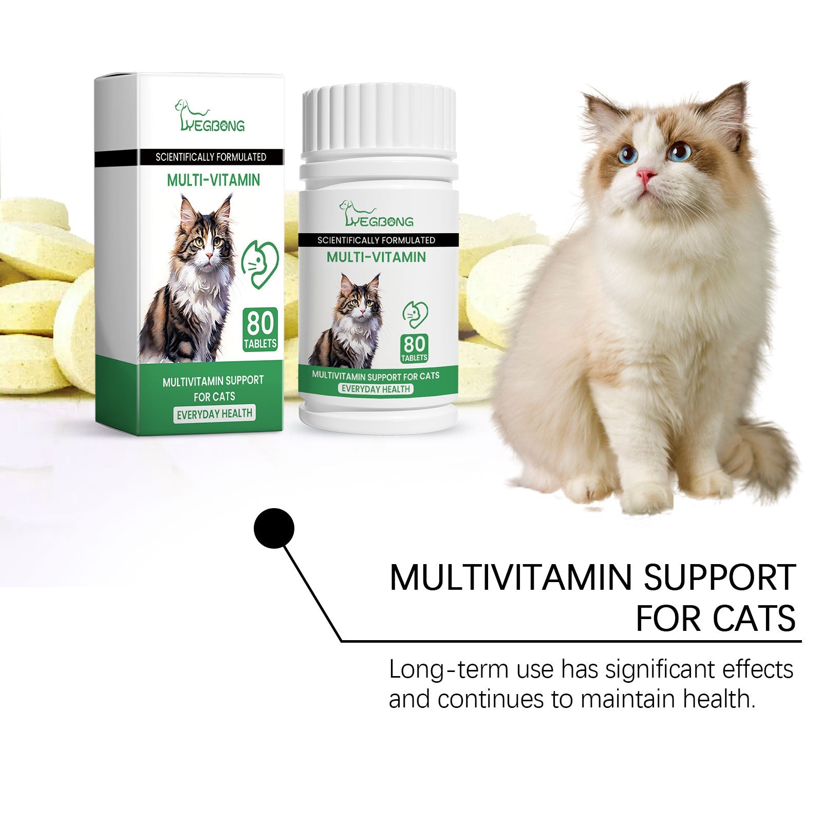 Pet Cat Multivitamin Tablets, Cats Supplement Vitamin Micronutrient Nutritional Supplements - Purrfect Pet Kingdom