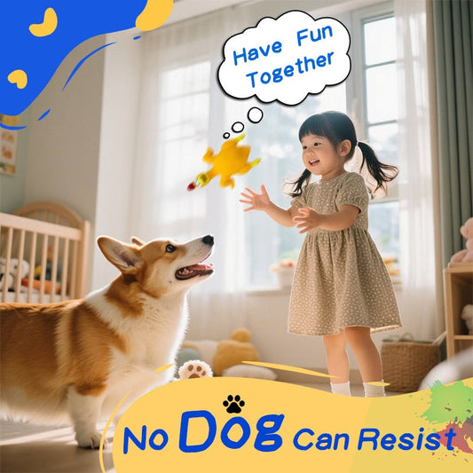 Pet Dog Toy Squeaky Chicken Latex Chew-Resistant for Large and Medium Dogs Boredom Relief Sound-Making Toy for Puppies