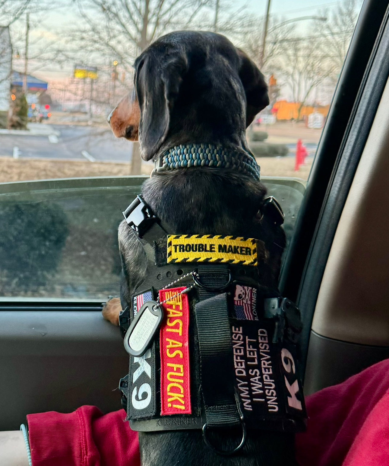 Mini K9 Laser Cut Reflective Morale Patch in Black