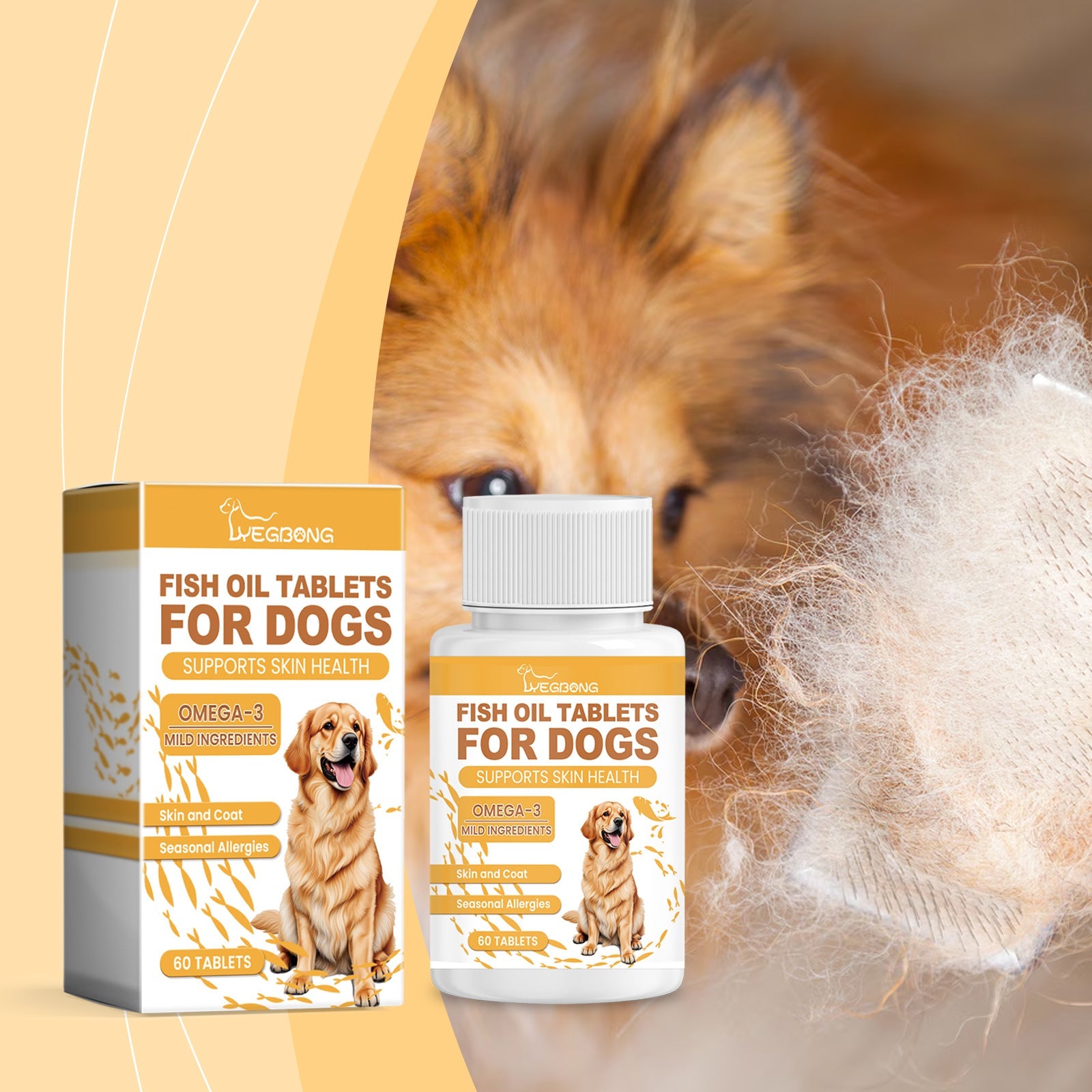 Dog Multi-Dimensional Fish Oil Tablet Pet Dog Hair Care Moisturize Skin Care Pet Health - Purrfect Pet Kingdom
