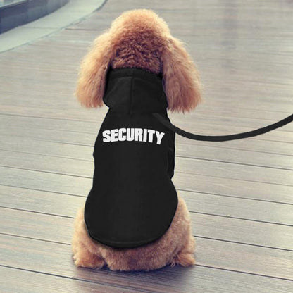 Security Printed Dog Hoodie for Warmth and Winter Pet Comfo