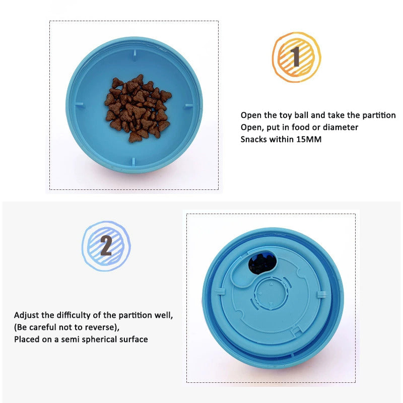 Pet Feeder Wobble Bowl Dog Food Dispensing Ball Chew-Resistant Intelligent Training Toy Cat and Dog Play Ball - Purrfect Pet Kingdom