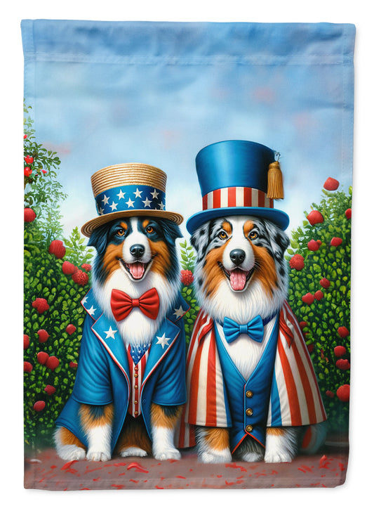 All American Australian Shepherd Garden Flag –  Dogs with American Flag Background by Caroline’s Treasures