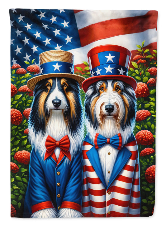 All American Bearded Collie Garden Flag –  Dogs with American Flag Background by Caroline’s Treasures