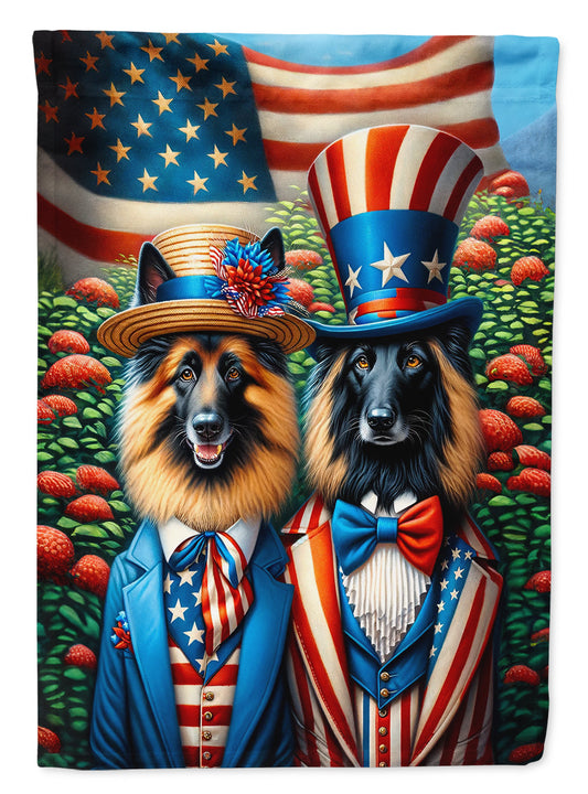 All American Belgian Tervuren Garden Flag –  Dogs with American Flag Background by Caroline’s Treasures