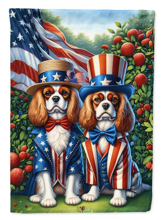All American Cavalier Spaniel Garden Flag –  Dogs with American Flag Background by Caroline’s Treasures