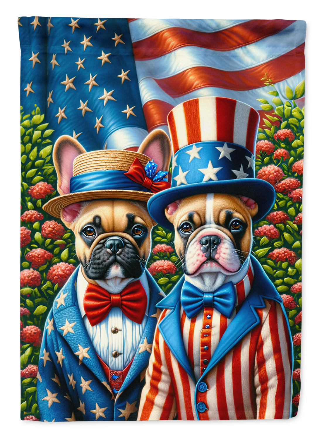 All American French Bulldog Garden Flag –  Dogs with American Flag Background by Caroline’s Treasures