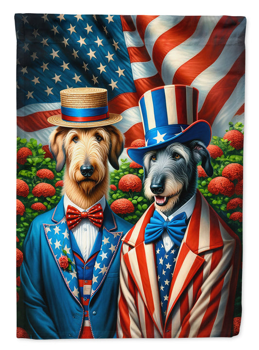 All American Irish Wolfhound Garden Flag –  Dogs with American Flag Background by Caroline’s Treasures