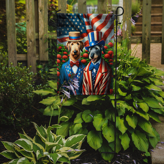 All American Irish Wolfhound Garden Flag –  Dogs with American Flag Background by Caroline’s Treasures