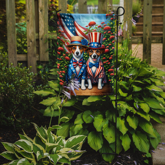 All American Jack Russell Terrier Garden Flag –  Dogs with American Flag Background by Caroline’s Treasures
