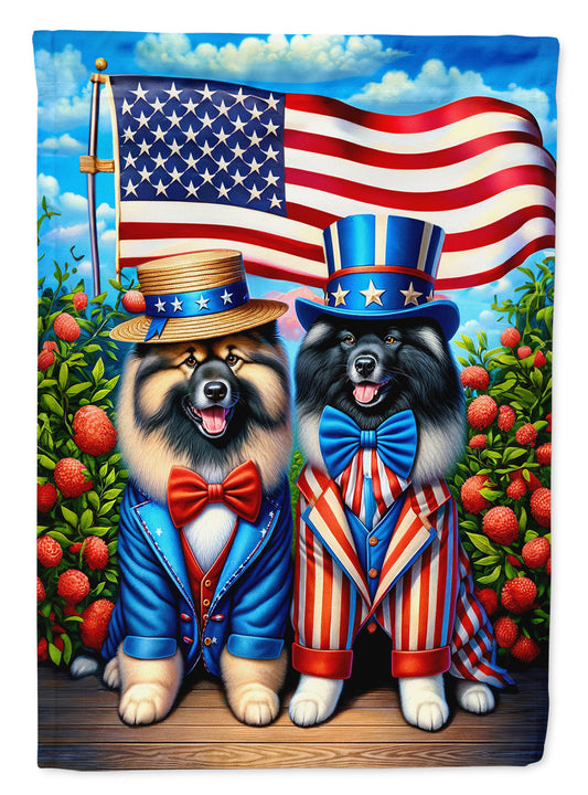 All American Keeshond Garden Flag –  Dogs with American Flag Background by Caroline’s Treasures