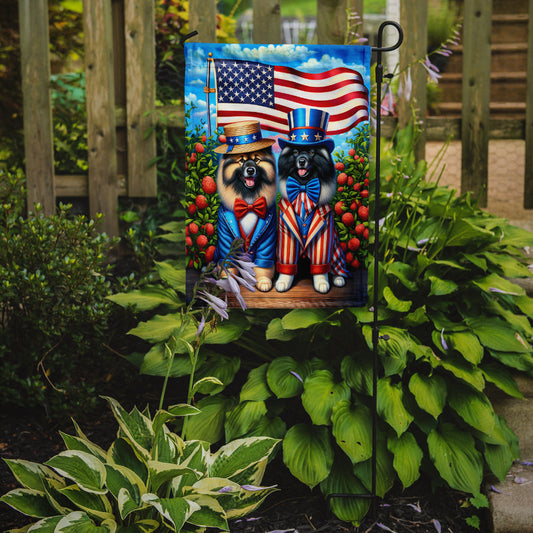 All American Keeshond Garden Flag –  Dogs with American Flag Background by Caroline’s Treasures