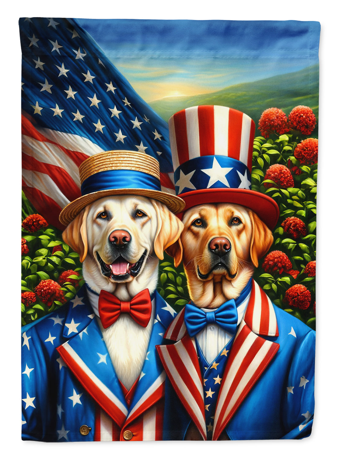 All American Labrador Retriever Garden Flag –  Dogs with American Flag Background by Caroline’s Treasures
