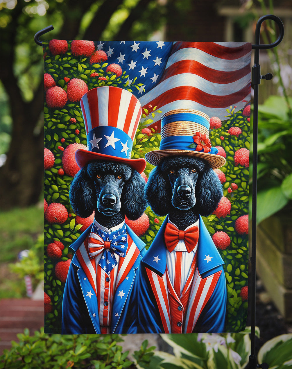 All American Poodle Garden Flag –  Dogs with American Flag Background by Caroline’s Treasures