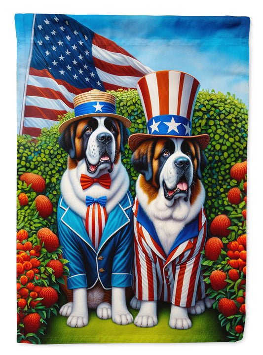 All American Saint Bernard Garden Flag –  Dogs with American Flag Background by Caroline’s Treasures