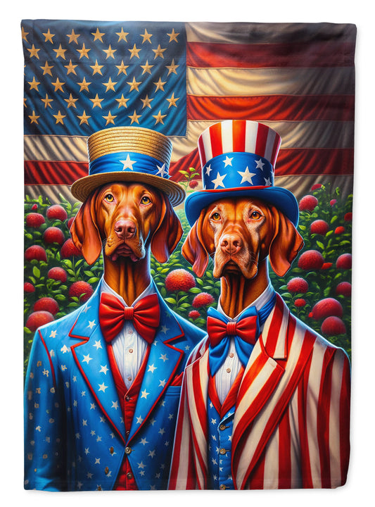 All American Vizsla Garden Flag –  Dogs with American Flag Background by Caroline’s Treasures