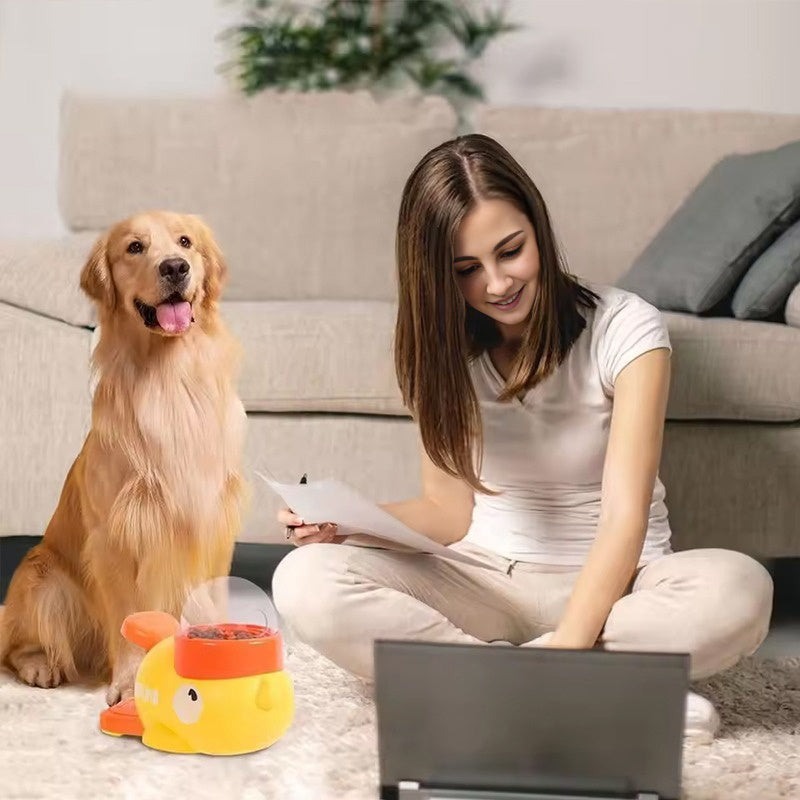 Intelligent Cartoon Dog Automatic Feeder: Large Capacity, Anti - slip, Doubles as Toy & Feeding Utensil - Purrfect Pet Kingdom