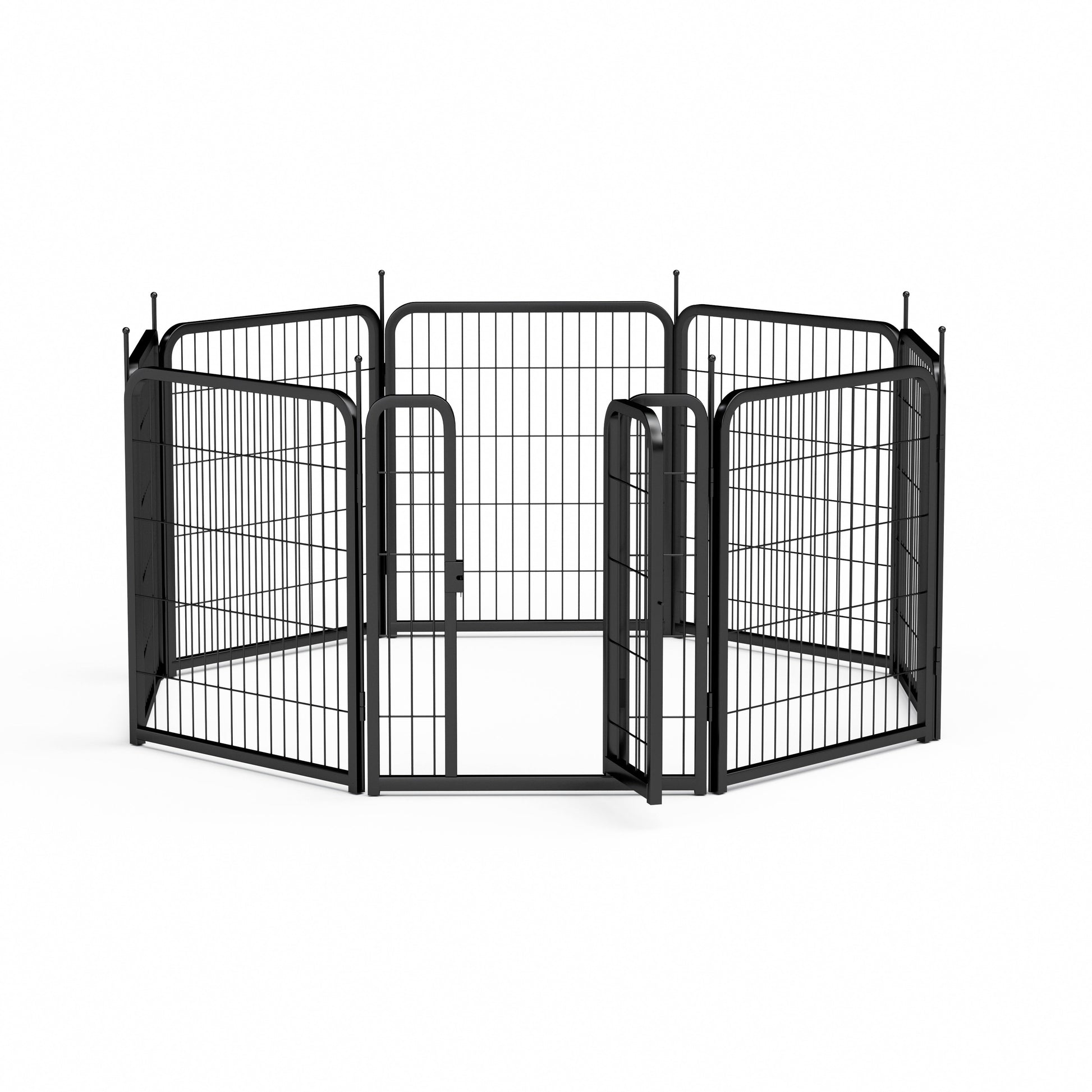 Outdoor dog fence, 8-piece board dog fence. 31 inch portable pet sports fence. Black, 26.3 inches wide x 31.5 inches high. - Purrfect Pet Kingdom