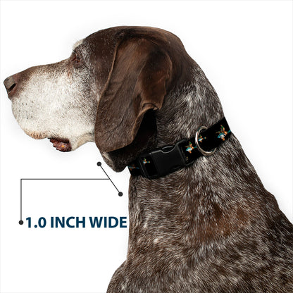 Dog Collar Plastic Clip Flying Mallards Black USA 🐕