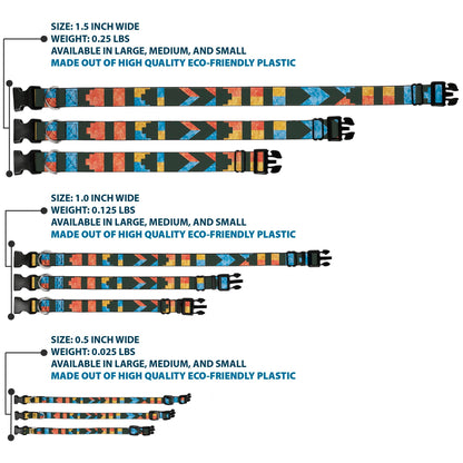 Dog Collar Plastic Clip Geometric Pattern Adjustable 🐕