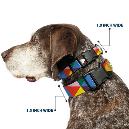Dog Collar Plastic Clip Triangle Geometric Multi Color 🐕