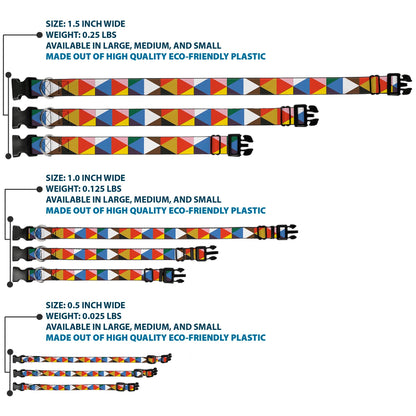 Dog Collar Plastic Clip Triangle Geometric Multi Color 🐕