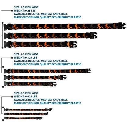 Dog Collar Plastic Clip Mud Flap Girl Black Orange 🐕
