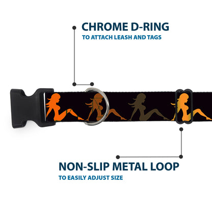Dog Collar Plastic Clip Mud Flap Girl Black Orange 🐕