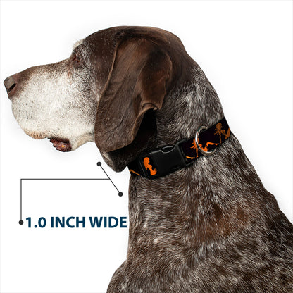 Dog Collar Plastic Clip Mud Flap Girl Black Orange 🐕