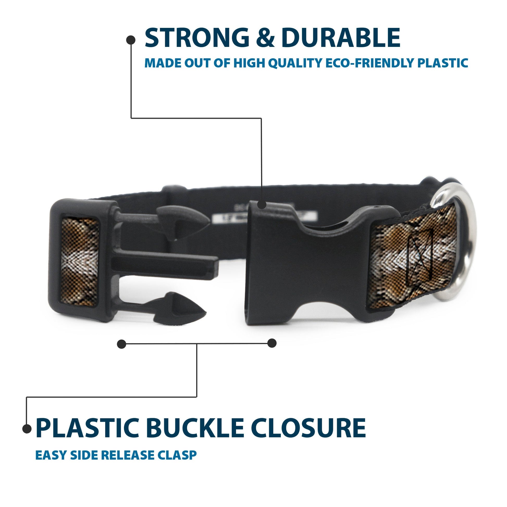 Plastic Clip Collar - Snake Skin 2 - Premium Dog Collars - Buckle - Down
