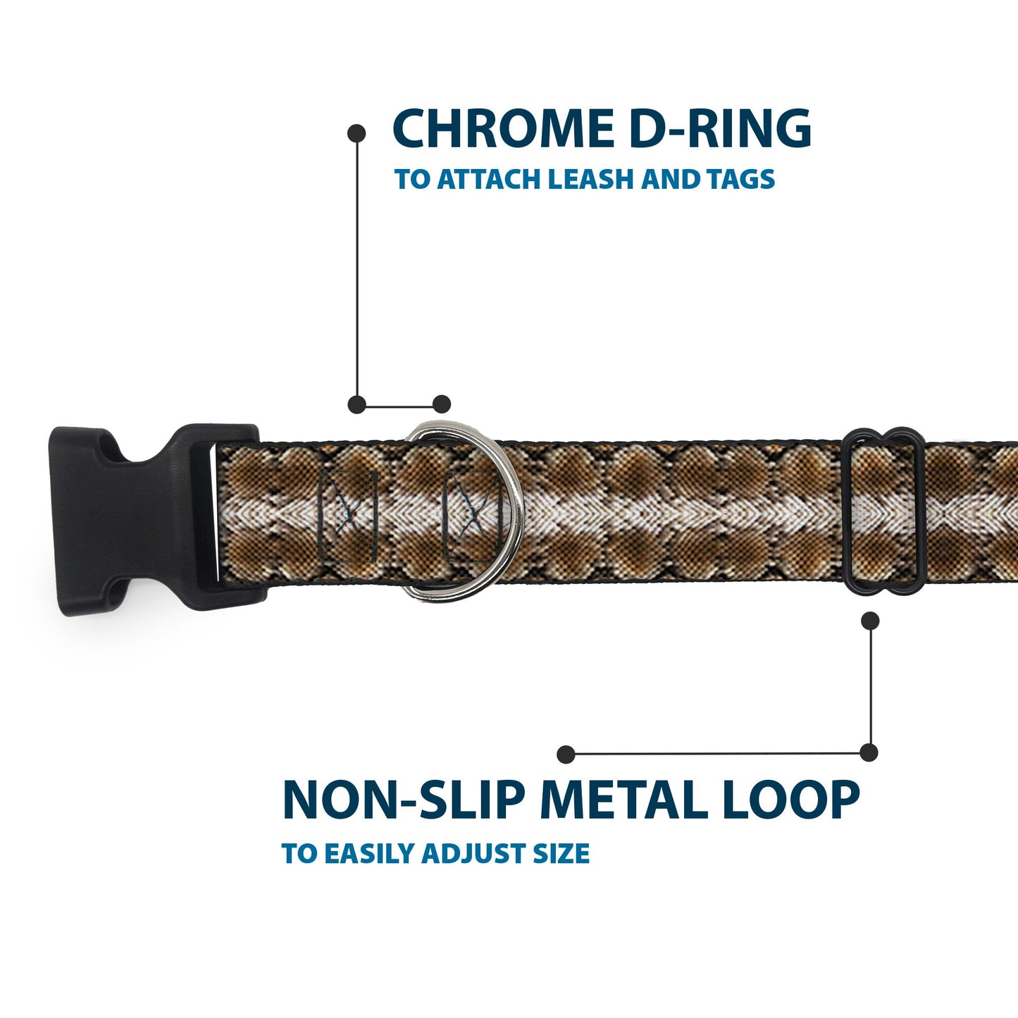 Plastic Clip Collar - Snake Skin 2 - Premium Dog Collars - Buckle - Down