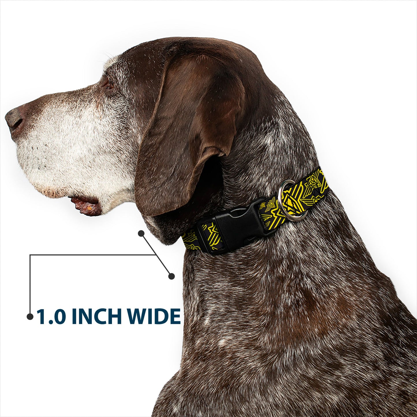 Plastic Clip Collar - BD Logo Scattered Black/Yellow - Plastic Clip Collars - Buckle - Down