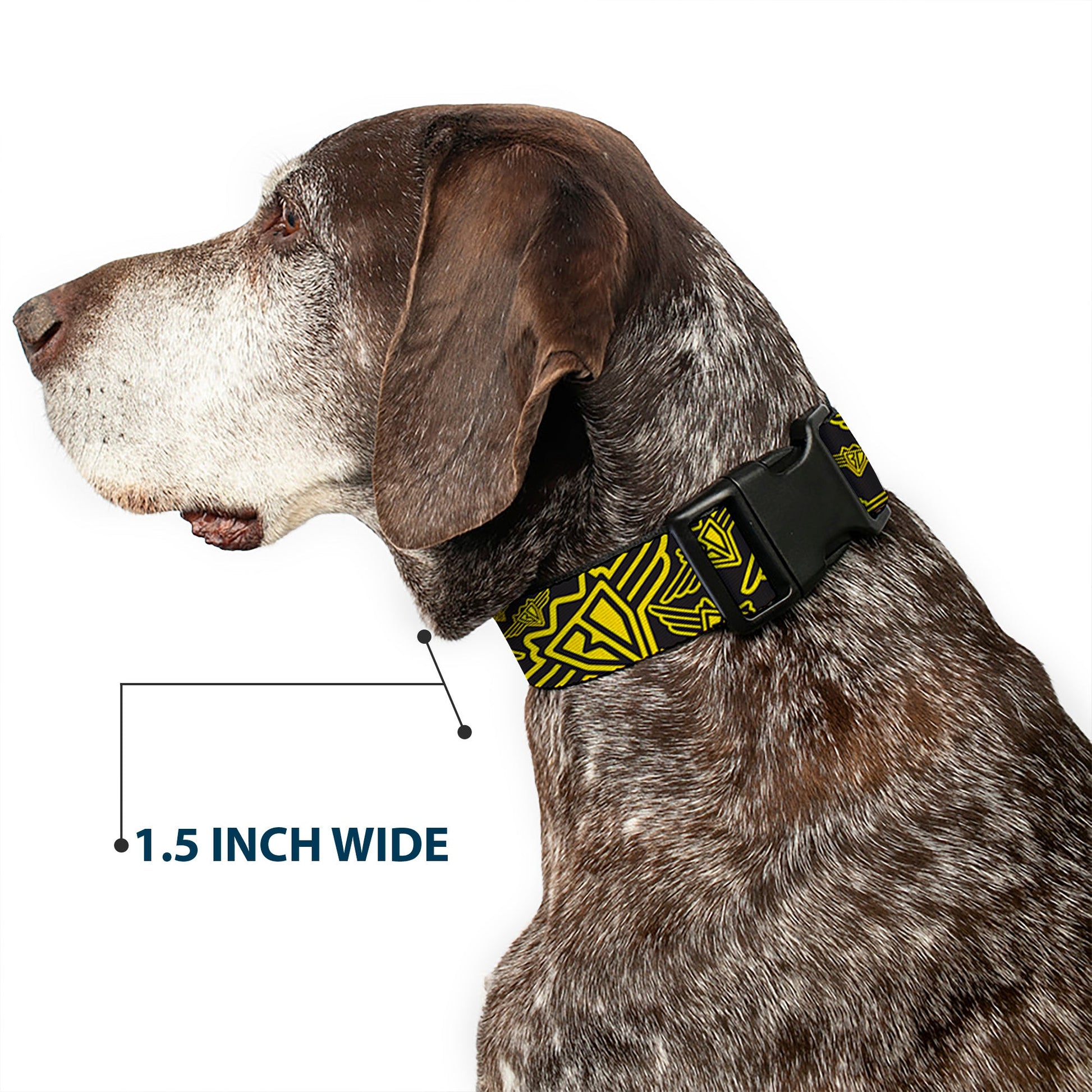 Plastic Clip Collar - BD Logo Scattered Black/Yellow - Plastic Clip Collars - Buckle - Down