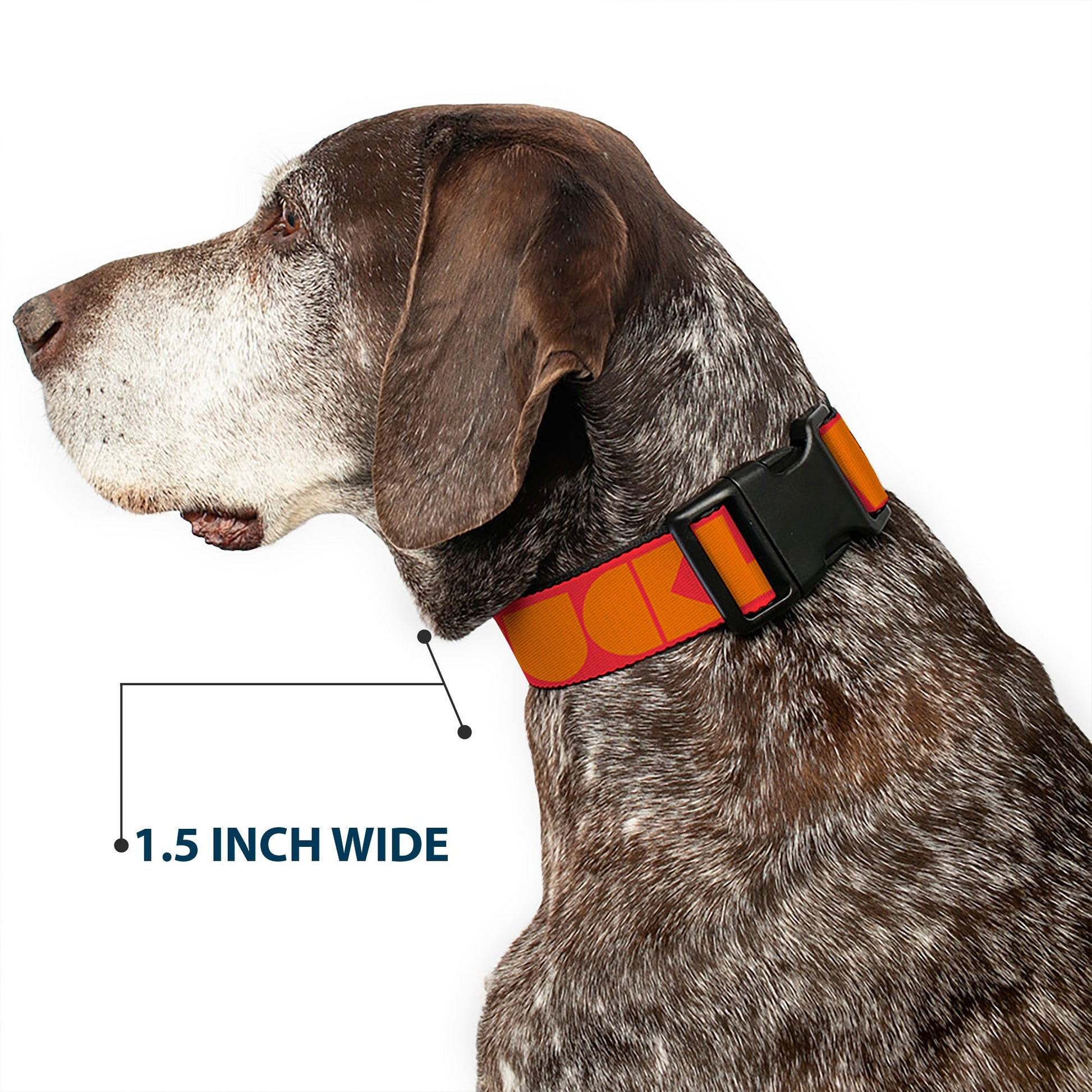 Plastic Clip Collar - BUCKLE - DOWN Shapes Red/Orange - Premium Dog Collars - Buckle - Down