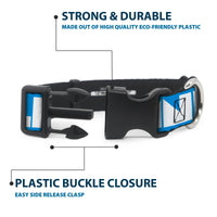 Plastic Clip Collar - BUCKLE-DOWN Shapes Turquoise/White