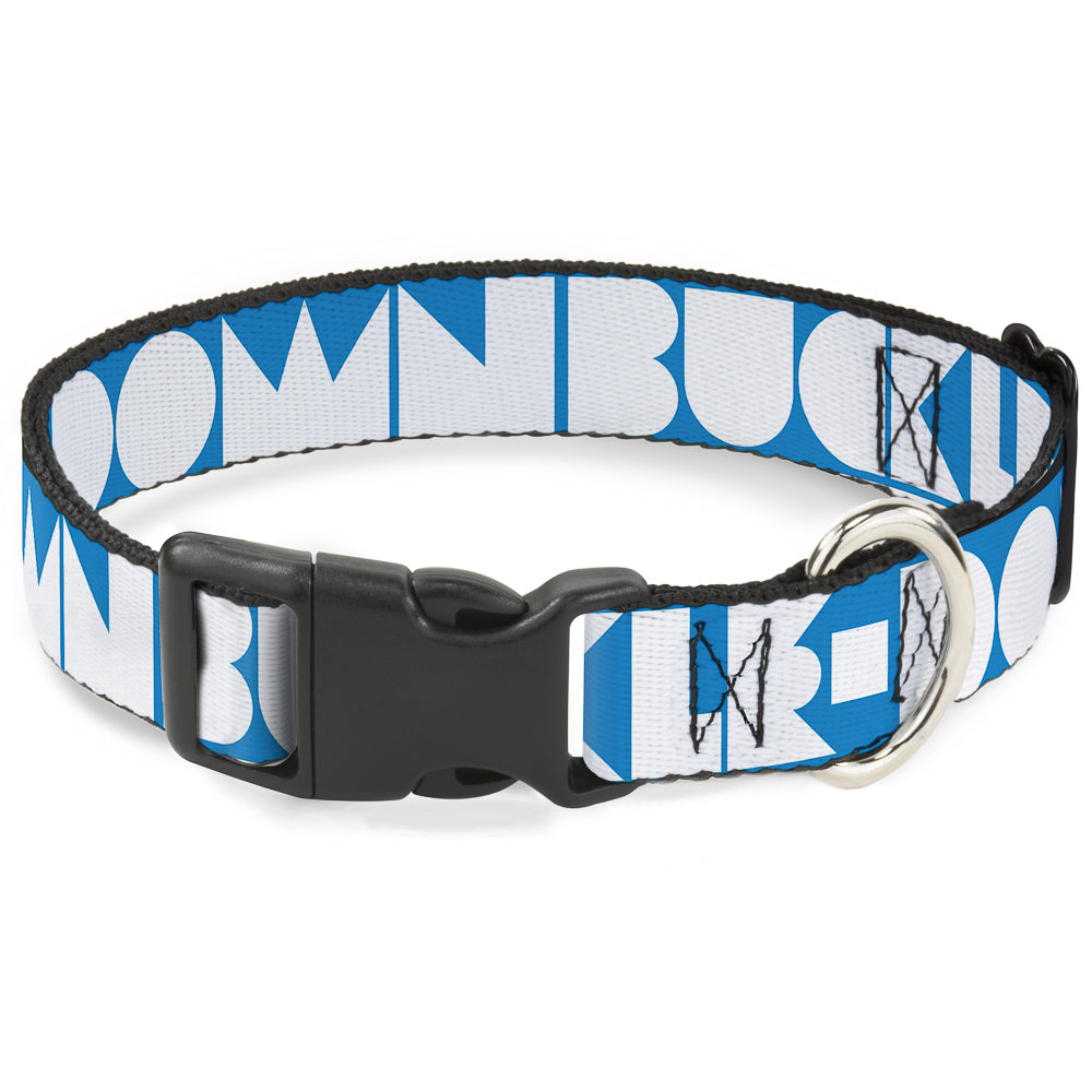 Plastic Clip Collar - BUCKLE - DOWN Shapes Turquoise/White - Premium Dog Collars - Buckle - Down