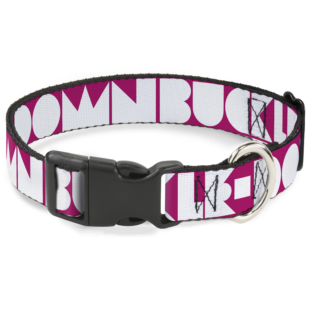 Plastic Clip Collar - BUCKLE - DOWN Shapes Hot Pink/White - Premium Dog Collars - Buckle - Down