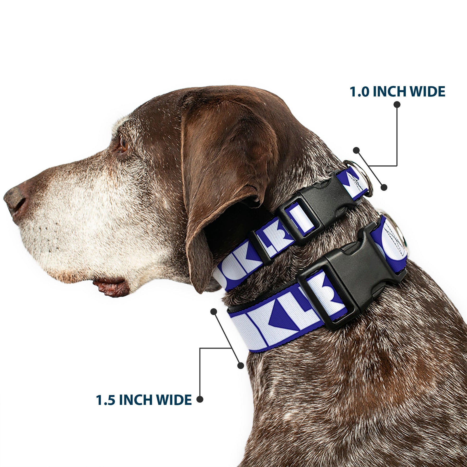 Plastic Clip Collar - BUCKLE - DOWN Shapes Blue/White - Plastic Clip Collars - Buckle - Down