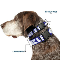 Plastic Clip Collar - BUCKLE-DOWN Shapes Blue/White