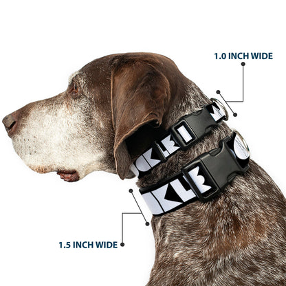 Dog Collar Plastic Clip Black White Shapes USA Made 🐕